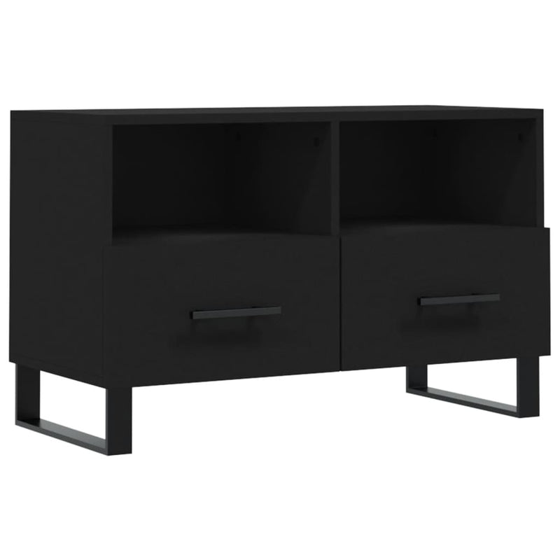 Tv-meubel 80x36x50 cm bewerkt hout zwart MeubelReus