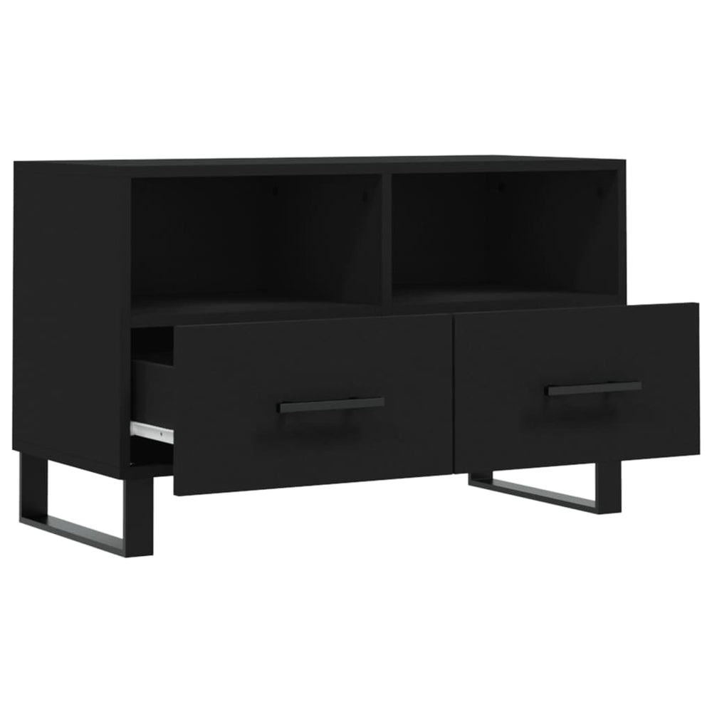 Tv-meubel 80x36x50 cm bewerkt hout zwart MeubelReus