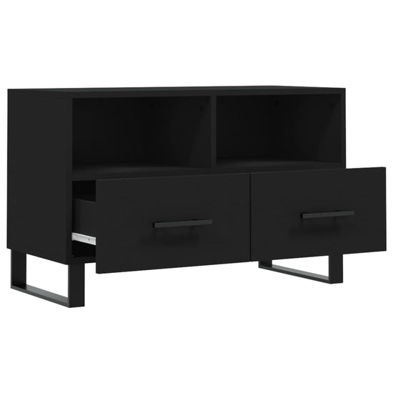 Tv-meubel 80x36x50 cm bewerkt hout zwart MeubelReus