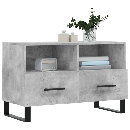 Tv-meubel 80x36x50 cm bewerkt hout betongrijs MeubelReus