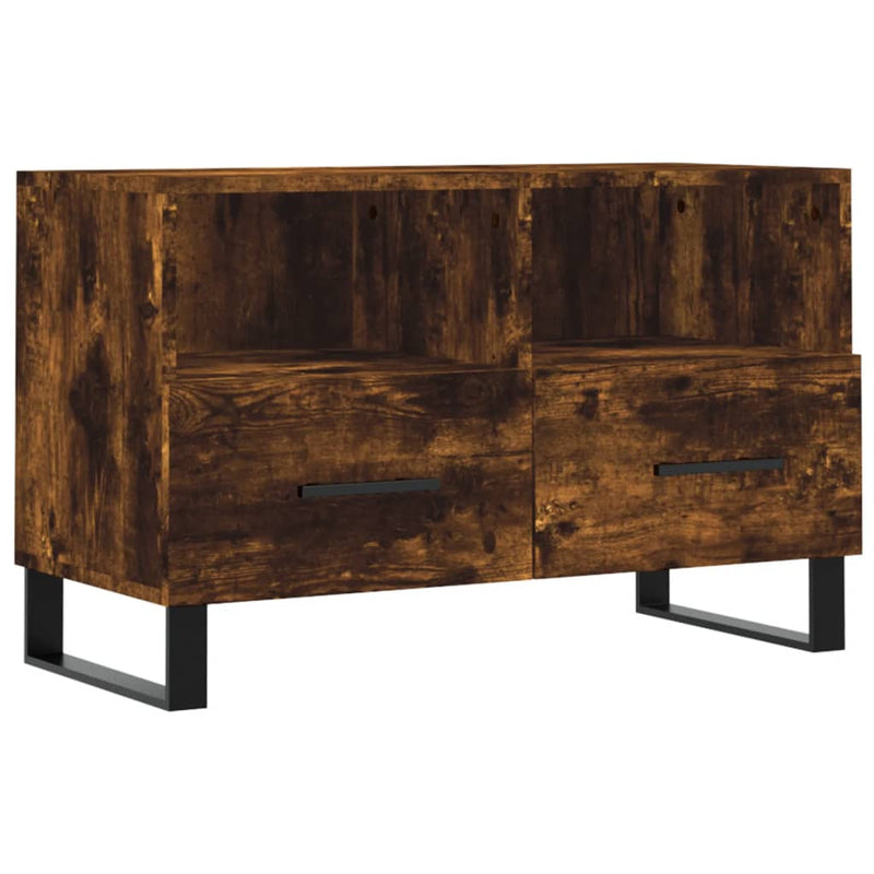 Tv-meubel 80x36x50 cm bewerkt hout gerookt eikenkleurig MeubelReus