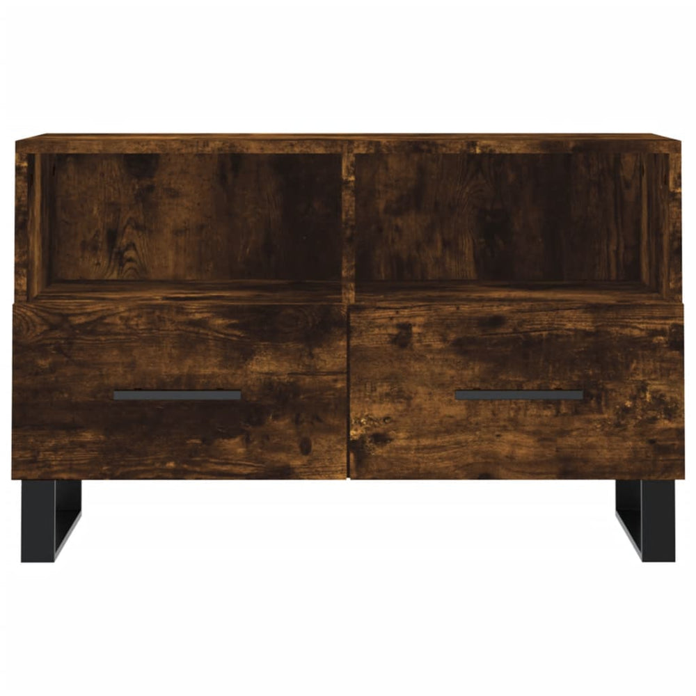 Tv-meubel 80x36x50 cm bewerkt hout gerookt eikenkleurig MeubelReus
