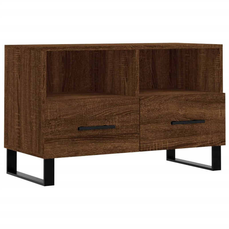 Tv-meubel 80x36x50 cm bewerkt hout bruin eikenkleur MeubelReus