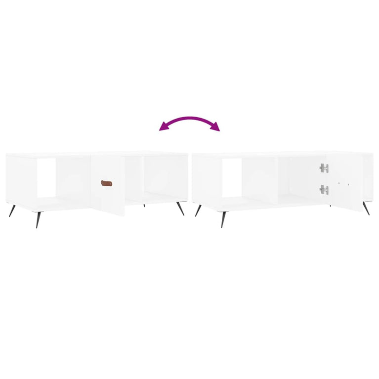 Salontafel 102x50x40 cm bewerkt hout wit MeubelReus