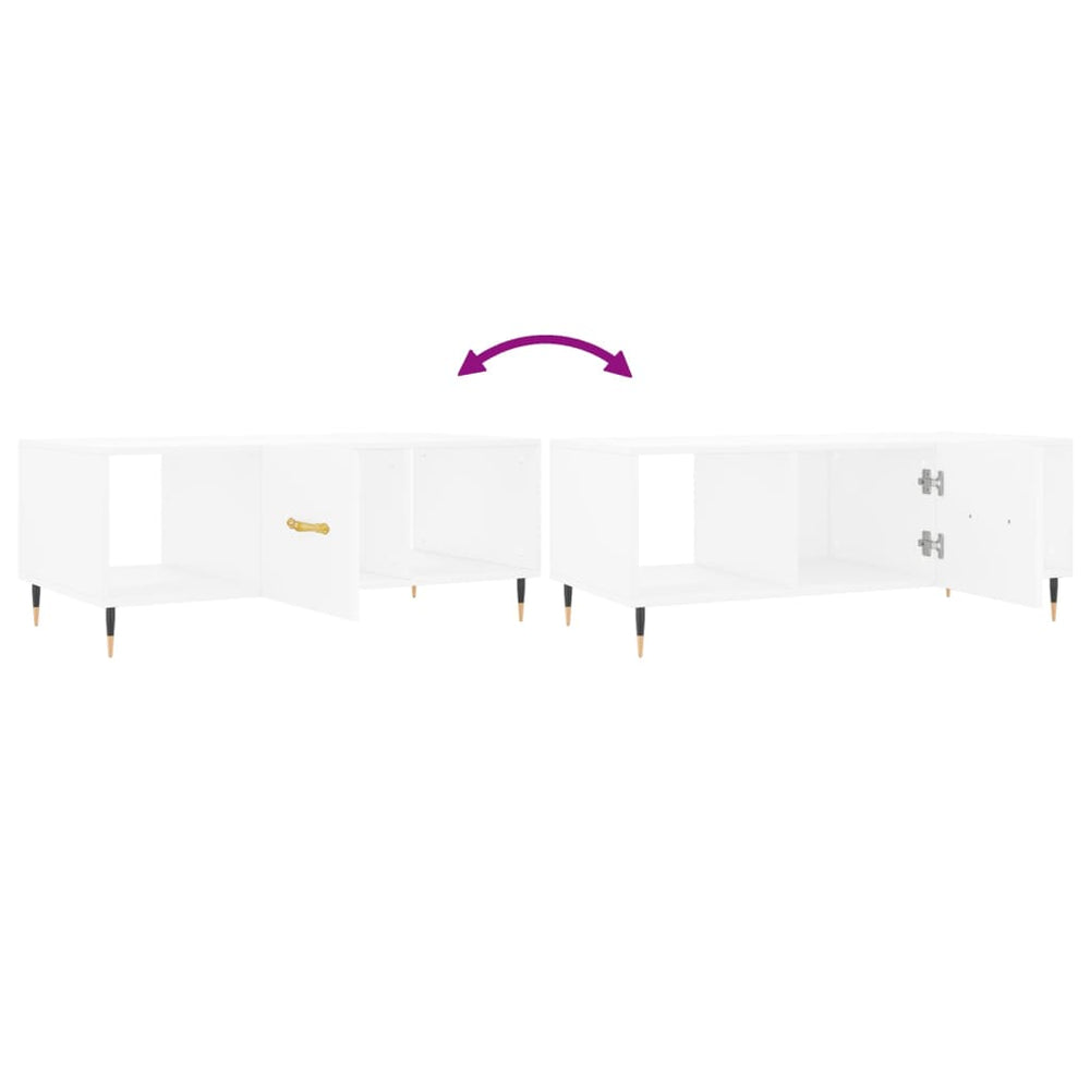 Salontafel 102x50x40 cm bewerkt hout wit MeubelReus