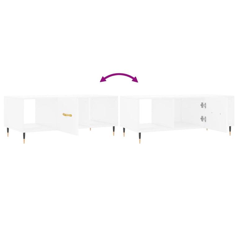 Salontafel 102x50x40 cm bewerkt hout wit MeubelReus