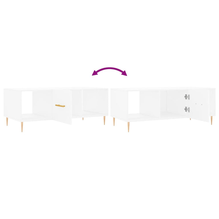 Salontafel 102x50x40 cm bewerkt hout wit MeubelReus