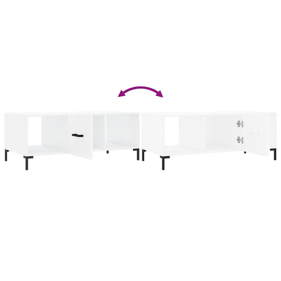 Salontafel 102x50x40 cm bewerkt hout hoogglans wit MeubelReus