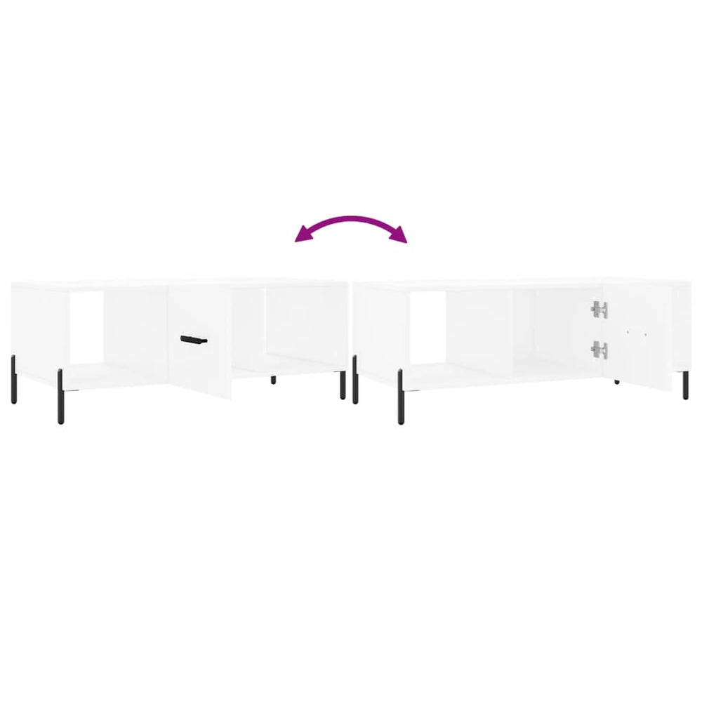 Salontafel 102x50x40 cm bewerkt hout wit MeubelReus