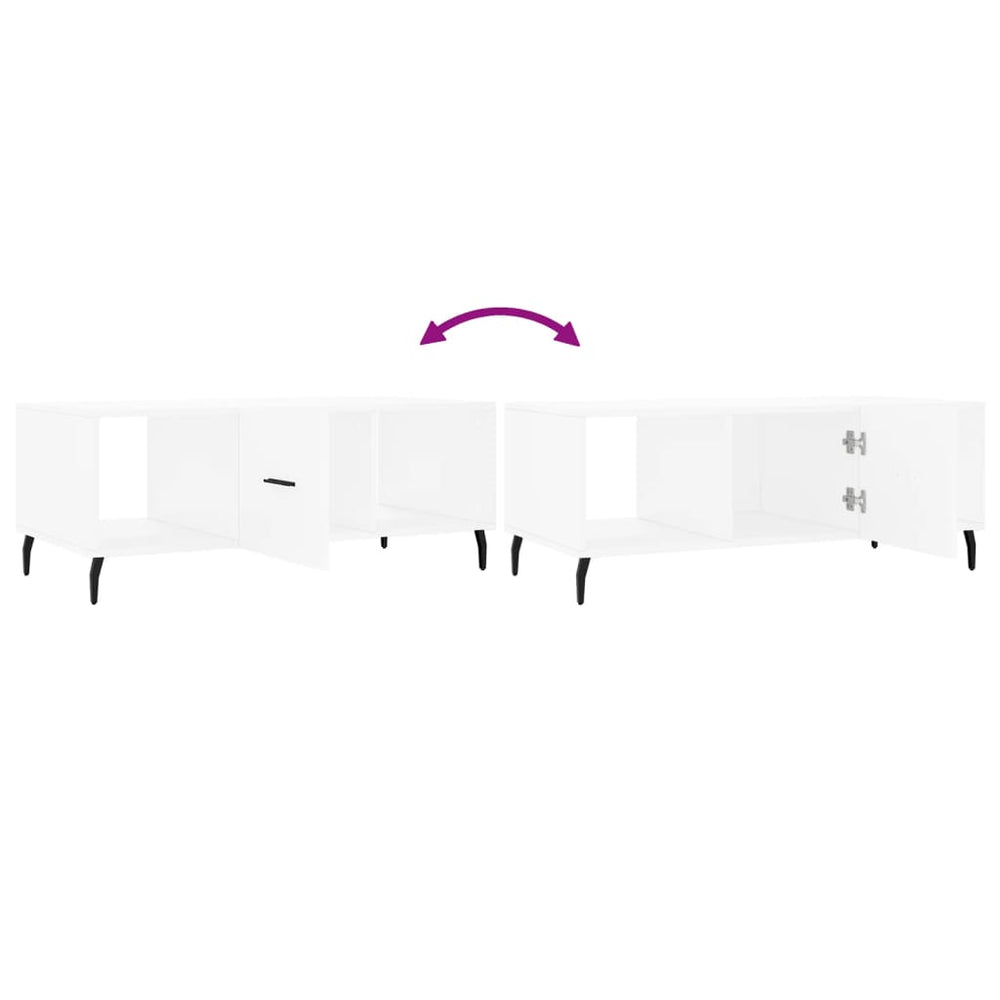 Salontafel 102x50x40 cm bewerkt hout wit MeubelReus