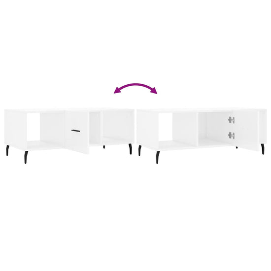 Salontafel 102x50x40 cm bewerkt hout hoogglans wit MeubelReus