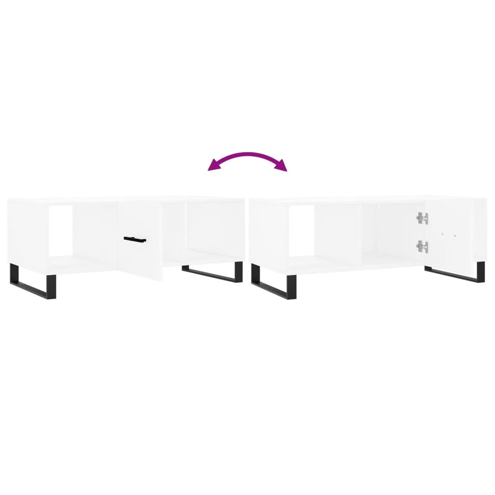 Salontafel 102x50x40 cm bewerkt hout wit MeubelReus