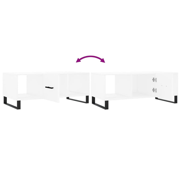 Salontafel 102x50x40 cm bewerkt hout wit MeubelReus