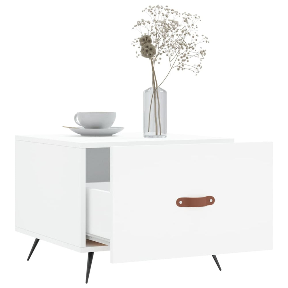 Salontafel 50x50x40 cm bewerkt hout wit MeubelReus