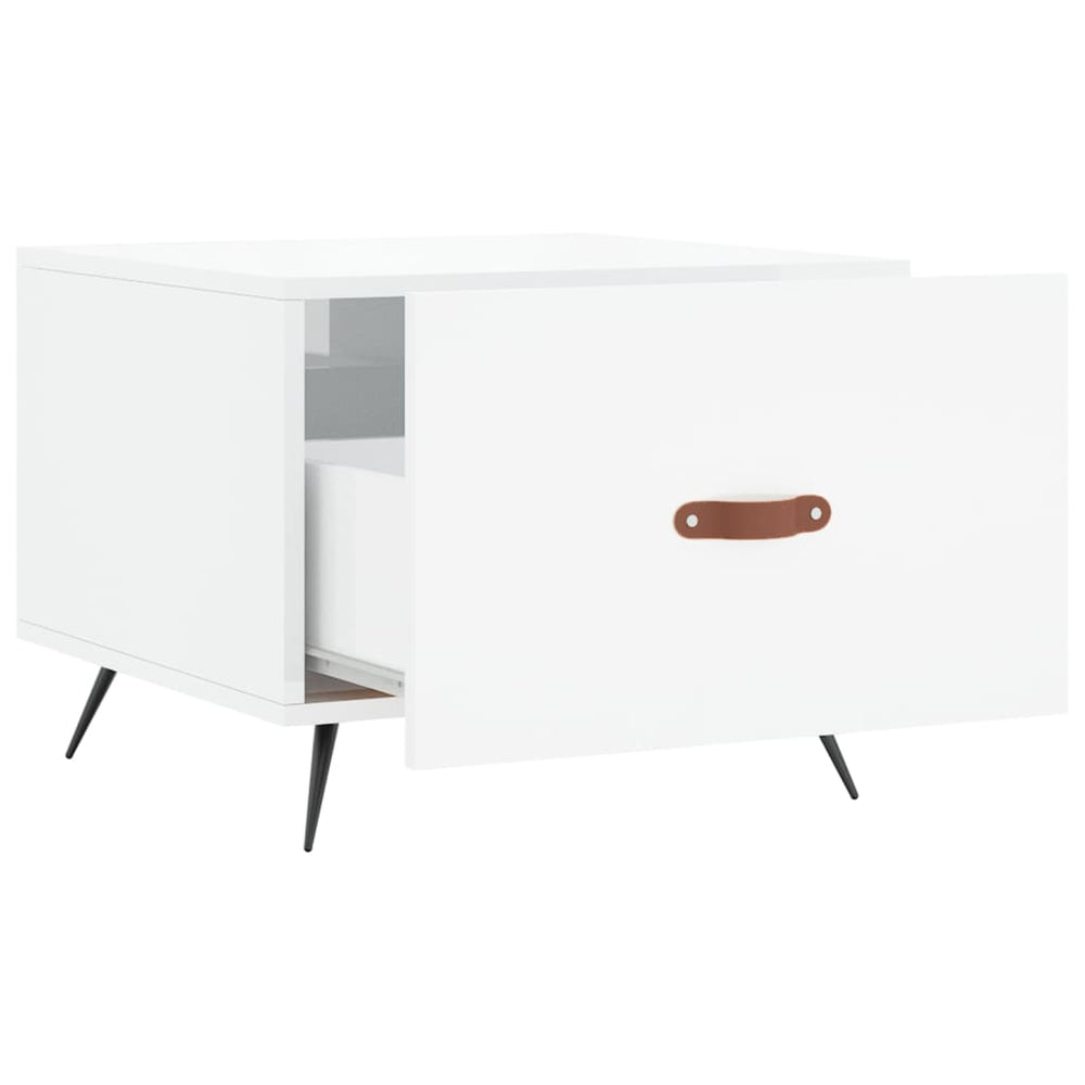 Salontafel 50x50x40 cm bewerkt hout hoogglans wit MeubelReus