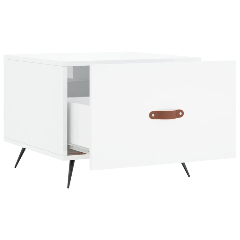 Salontafel 50x50x40 cm bewerkt hout hoogglans wit MeubelReus