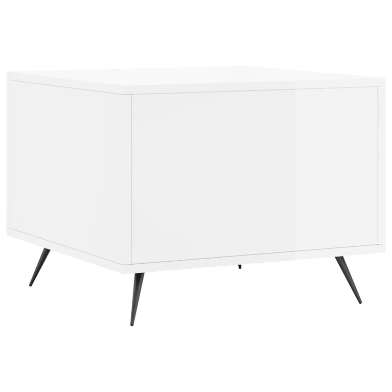 Salontafel 50x50x40 cm bewerkt hout hoogglans wit MeubelReus