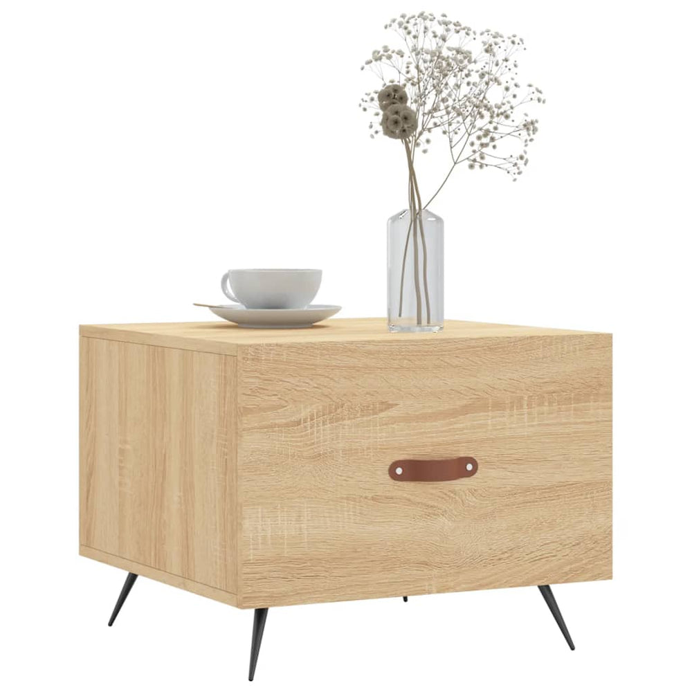 Salontafels 2 st 50x50x40 cm bewerkt hout sonoma eikenkleurig MeubelReus