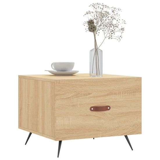 Salontafels 2 st 50x50x40 cm bewerkt hout sonoma eikenkleurig MeubelReus