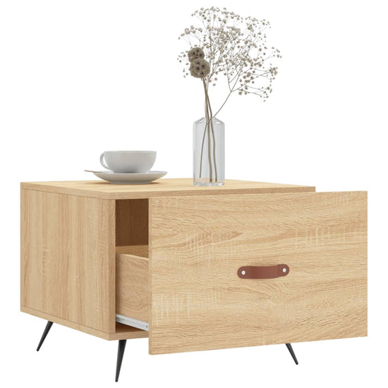Salontafels 2 st 50x50x40 cm bewerkt hout sonoma eikenkleurig MeubelReus