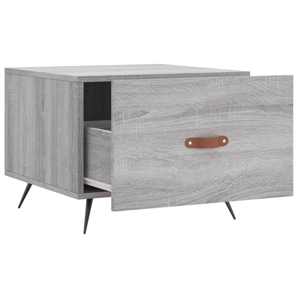 Salontafels 2 st 50x50x40 cm bewerkt hout grijs sonoma eiken MeubelReus