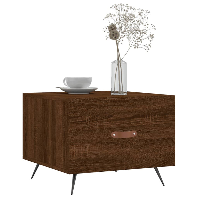 Salontafels 2 st 50x50x40 cm bewerkt hout bruin eikenkleur MeubelReus