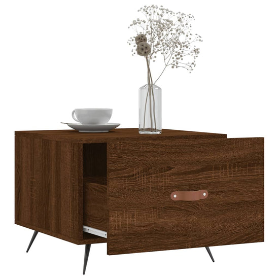 Salontafels 2 st 50x50x40 cm bewerkt hout bruin eikenkleur MeubelReus