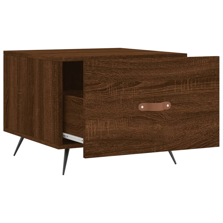 Salontafels 2 st 50x50x40 cm bewerkt hout bruin eikenkleur MeubelReus