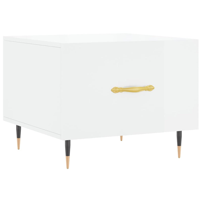 Salontafel 50x50x40 cm bewerkt hout hoogglans wit MeubelReus