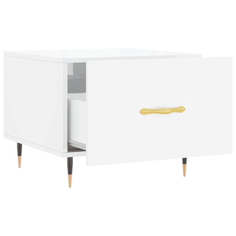 Salontafel 50x50x40 cm bewerkt hout hoogglans wit MeubelReus