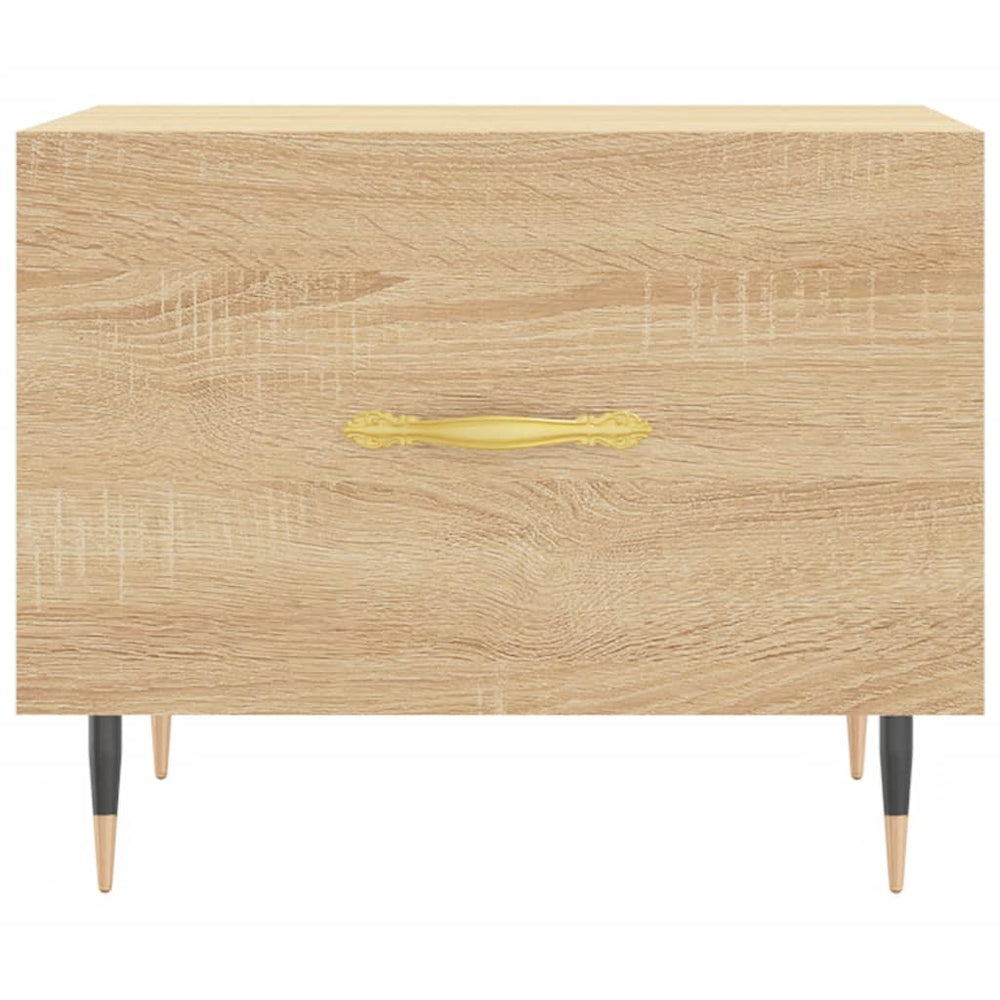 Salontafels 2 st 50x50x40 cm bewerkt hout sonoma eikenkleurig MeubelReus