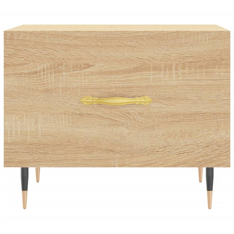 Salontafels 2 st 50x50x40 cm bewerkt hout sonoma eikenkleurig MeubelReus