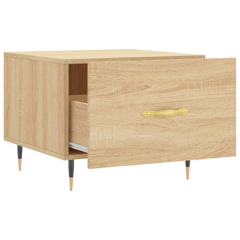 Salontafels 2 st 50x50x40 cm bewerkt hout sonoma eikenkleurig MeubelReus
