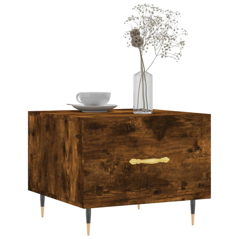 Salontafels 2 st 50x50x40 cm bewerkt hout gerookt eikenkleurig MeubelReus