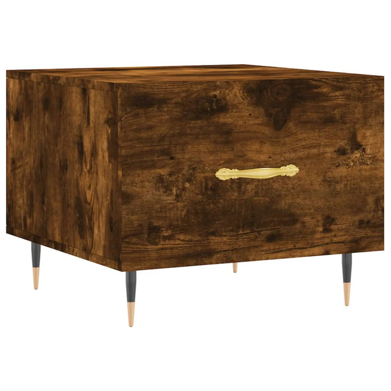 Salontafels 2 st 50x50x40 cm bewerkt hout gerookt eikenkleurig MeubelReus