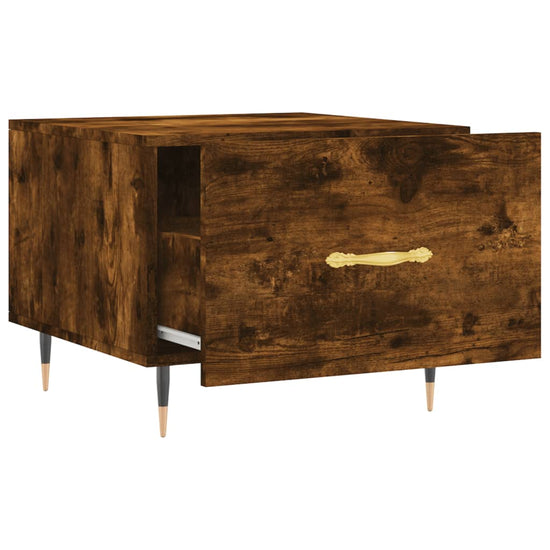Salontafels 2 st 50x50x40 cm bewerkt hout gerookt eikenkleurig MeubelReus