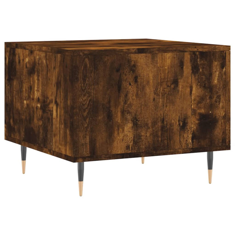 Salontafels 2 st 50x50x40 cm bewerkt hout gerookt eikenkleurig MeubelReus
