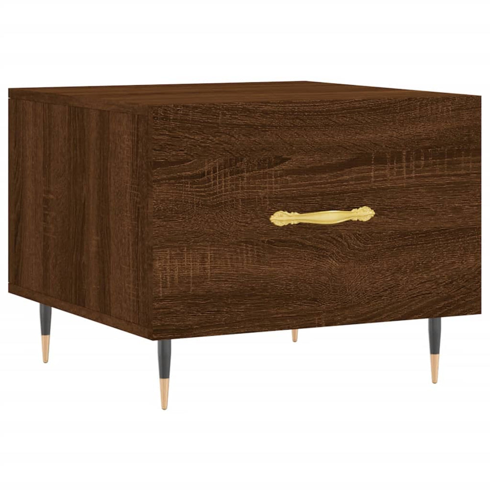 Salontafels 2 st 50x50x40 cm bewerkt hout bruin eikenkleur MeubelReus
