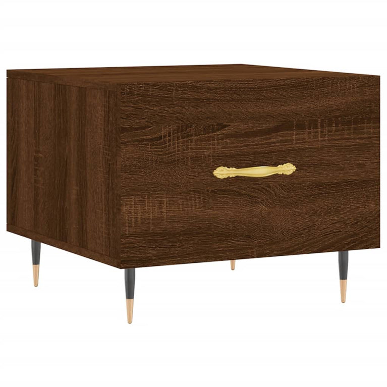Salontafels 2 st 50x50x40 cm bewerkt hout bruin eikenkleur MeubelReus