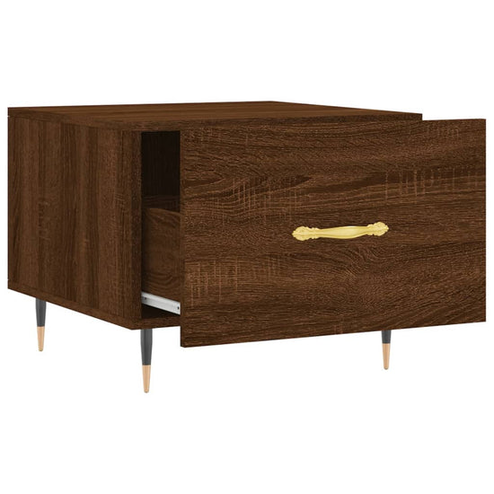 Salontafels 2 st 50x50x40 cm bewerkt hout bruin eikenkleur MeubelReus