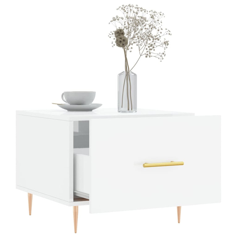 Salontafel 50x50x40 cm bewerkt hout hoogglans wit MeubelReus