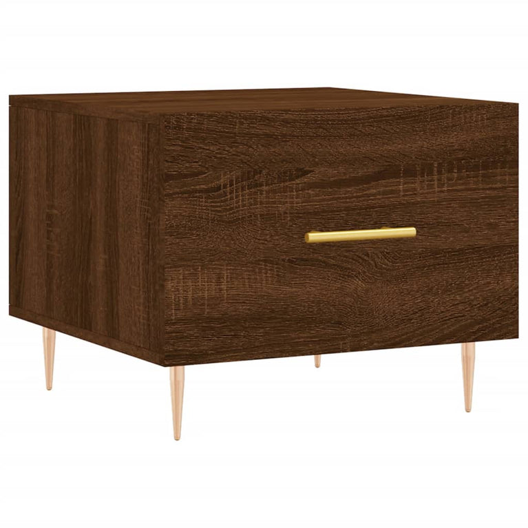 Salontafels 2 st 50x50x40 cm bewerkt hout bruin eikenkleur MeubelReus