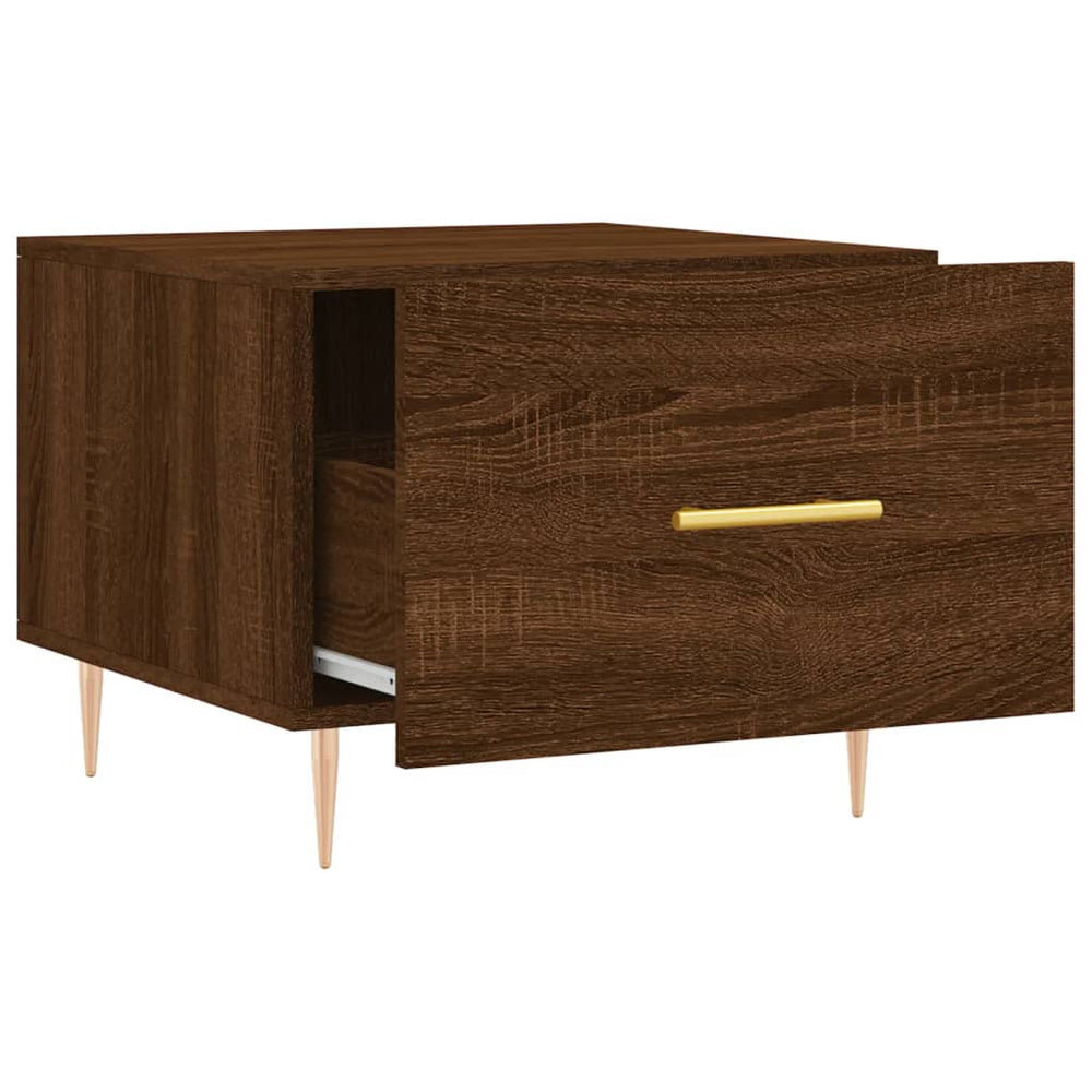 Salontafels 2 st 50x50x40 cm bewerkt hout bruin eikenkleur MeubelReus