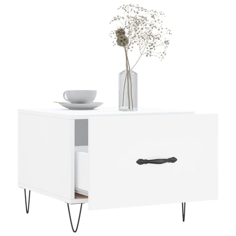 Salontafel 50x50x40 cm bewerkt hout wit MeubelReus