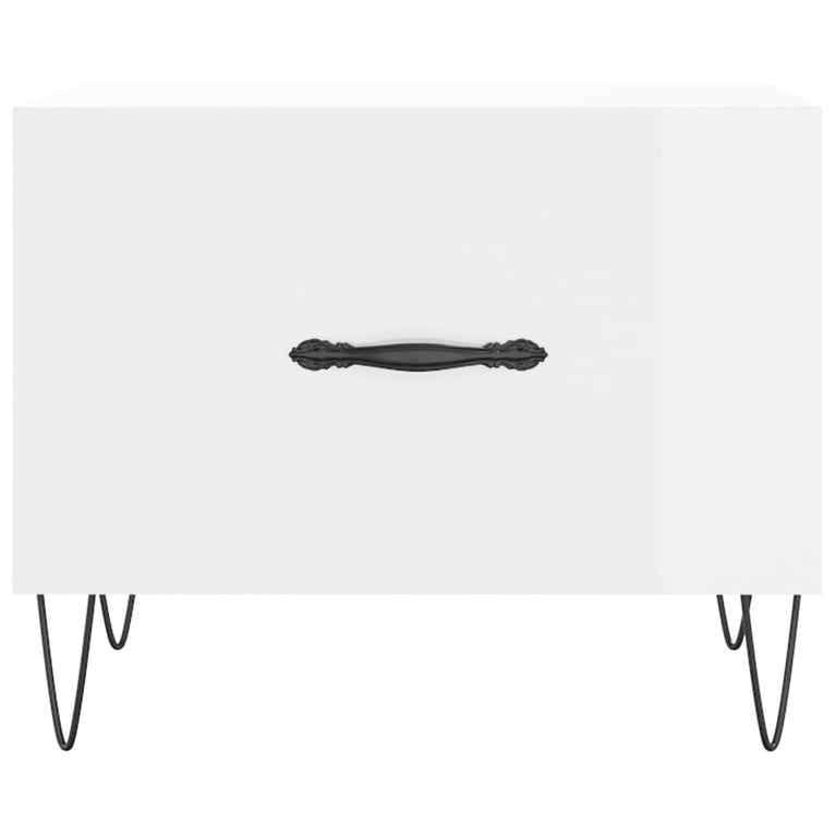 Salontafel 50x50x40 cm bewerkt hout hoogglans wit MeubelReus