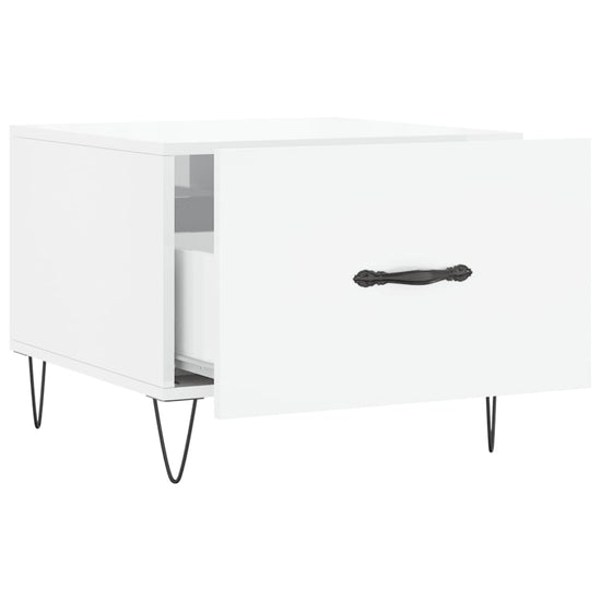 Salontafel 50x50x40 cm bewerkt hout hoogglans wit MeubelReus