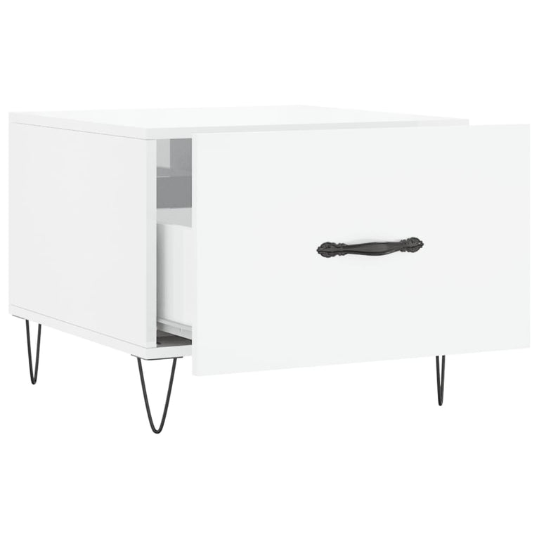 Salontafel 50x50x40 cm bewerkt hout hoogglans wit MeubelReus