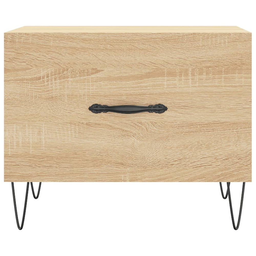Salontafels 2 st 50x50x40 cm bewerkt hout sonoma eikenkleurig MeubelReus