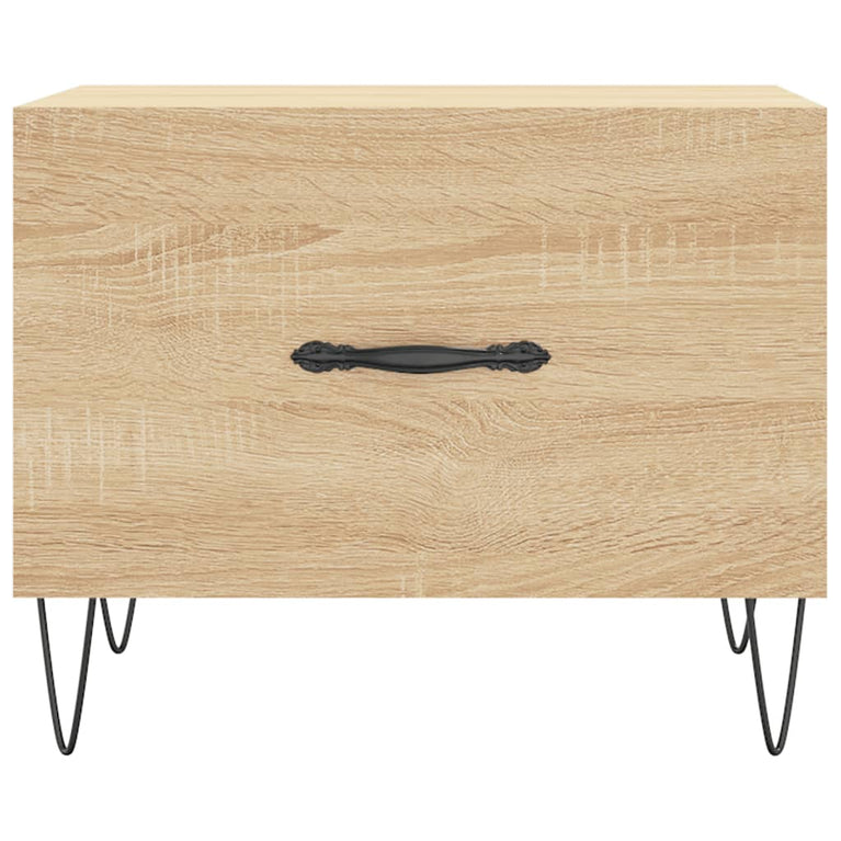 Salontafels 2 st 50x50x40 cm bewerkt hout sonoma eikenkleurig MeubelReus