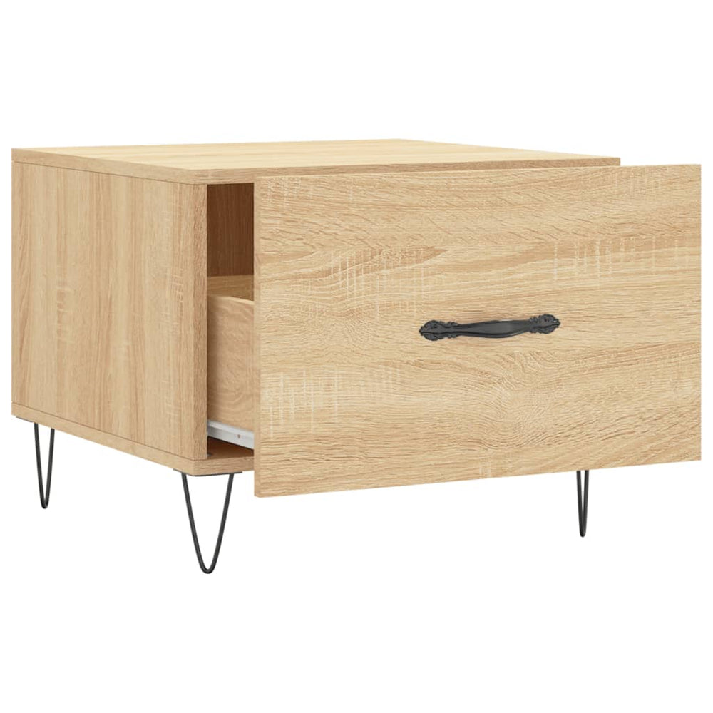 Salontafels 2 st 50x50x40 cm bewerkt hout sonoma eikenkleurig MeubelReus